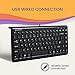 Perixx PERIBOARD-407B US, Wired USB Mini Keyboard with 11 Hot Keys - Glossy Black - US English Layout