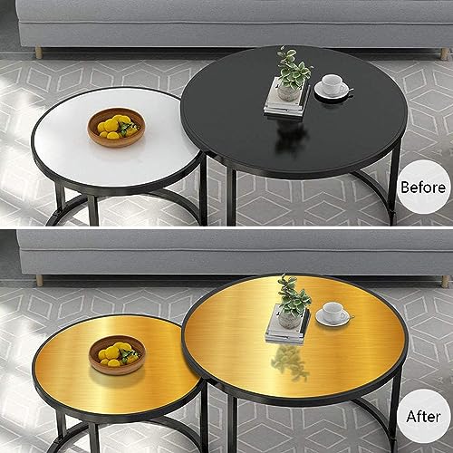 Image of HOME13 Vinyl Kitchen Self Adhesive Vinyl Decorative Gold Brushed Wallpaper for Kitchen Countertop Home /Office 2 Ft x 8 Ft with 2pcs