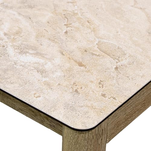 DRW Wandgarderobe aus Holz mit 2 Haken aus Metall und Keramik in Weiß, Schwarz und Natur, 19 x 28 x 14 cm