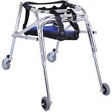 Folding Walker for Kids with Wheels, Aluminum Alloy Height Adjustable Height, Lightweight Posterior Rollator Walker for Disabled Injured Rehabilitation Training S-H19-H25.3