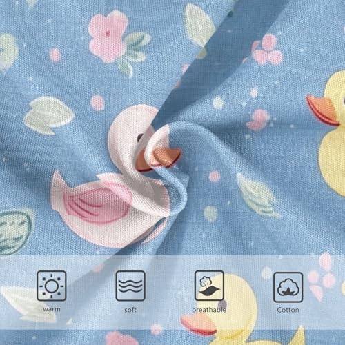 Wusikd Ducks Blue Girls' Underwear Cotton Pink Flowers Girls Briefs Soft Toddler Underwear 2T3