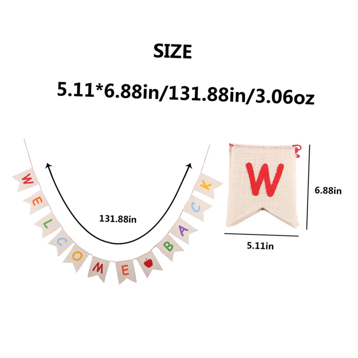 EXCEART 3pezzi Banner Juta Welcome Back Con Lettere Decorative Per Feste Scolastiche e Decorazioni Per Ingressi Per Eventi Interni Ed Esterni Addobbo e Divertente Per Scuole e Case