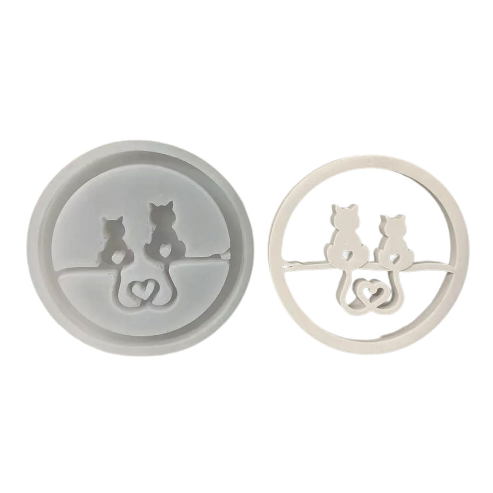 Oxxggkao Rings Cats Dog Candlestick Silicone Molds Insert Holder Molds Ornament Craft Castings Resin Candlestick Silicone Rings Cats Dog Holder Resin Ornament