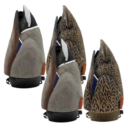 Final Approach Live Mallard Duck Butt Floating Decoys, 4 Pack