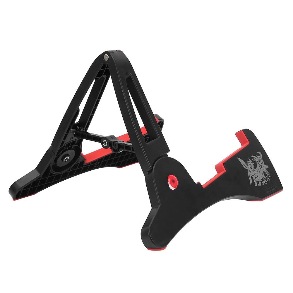 Drfeify Faltbarer Gitarrenständer, A-Rahmen Halter and Spare Parts. für alle Gitarrengrößen Bässe Saiteninstrument Universal Compact, Hasenform, Spielzubehör