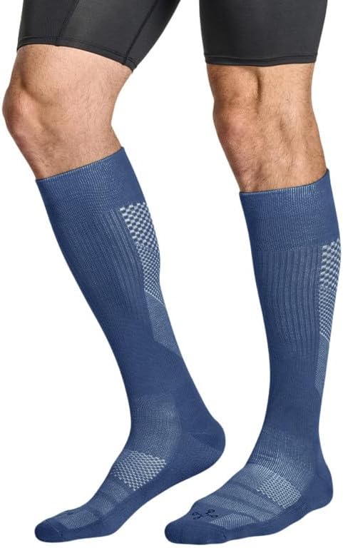 Easy-On Men's Over-the-Calf Compression Socks – Easy-On Soothing Compression, Mesh Ventilation & Copper Znergy Anti-Odor