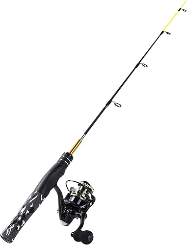 Goture Combo de carrete y caña de pescar en hielo, caña de pescar en hielo de alta visibilidad de 232428 pulgadas, medianamedia pesadaextra pesada