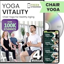 Yoga Vitality - Chair Yoga For Seniors Over 60, Older Adults, and Absolute Beginners | Made For Healthy Aging, Improved Mobility, Joint Health, Balance, Pain Relief, and Injury Prevention | 4 Levels