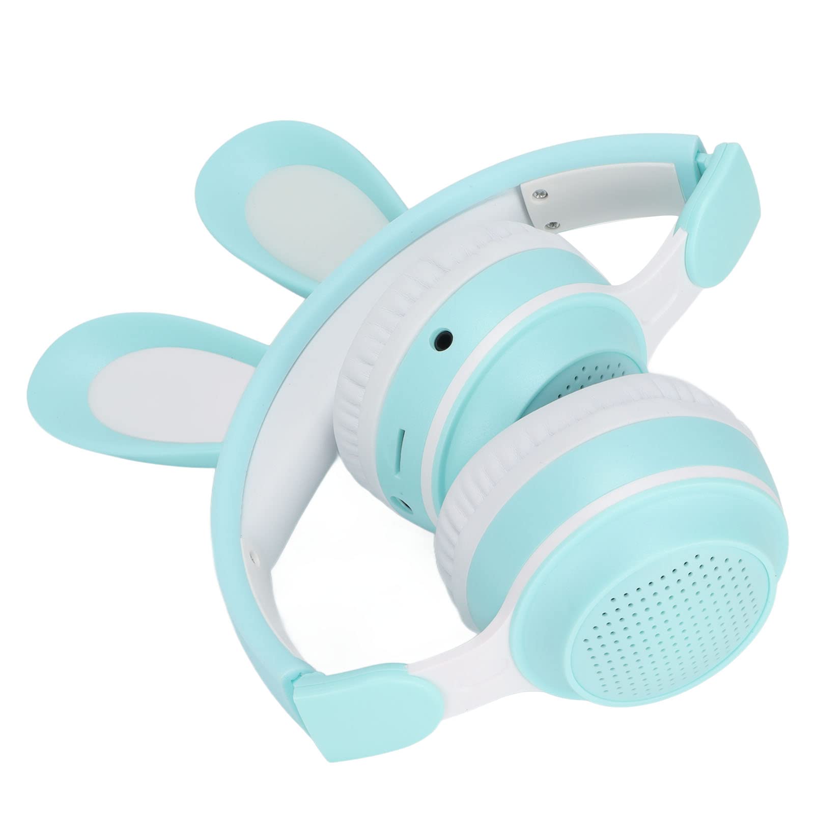 Auriculares para Niños, Auriculares Bluetooth 5.0 con Oreja de Conejo, Auriculares Inalámbricos Plegables con Luz LED sobre la Oreja, Soporte TF/AUX, Regalos para Niños, Niños Pequeños,(Verde)