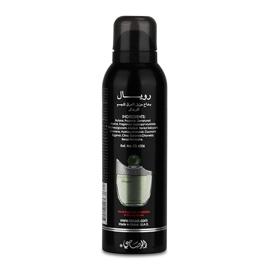 Rasasi Royale for Men (Deodorant) 200 ML (6 oz) I Bold Pour Homme Smell | Ultimate Charismatic Musk Notes Blended with Aromatic Lavender | Signature Dubai perfumery | by RASASI