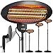 tectake® Infrarot Heizstrahler, Heizlüfter mit Standfuß oder Wandmontage, Wärmelampe für Baby Wickeltisch, Wandheizung Bad, Infrarotheizung Terrasse, Heizung elektrisch, 2000W, 3 Stufen