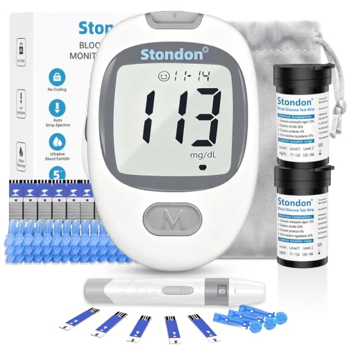 Stondon G-430 Blood Glucose Monitor Kit, 100 Strips &amp; Lancets for Diabetes