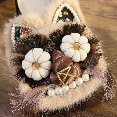 Women's flats Handmade Chinese Traditional Embroidered Tiger Shoes,Women's Cotton Folk Art Slippers,Handmade Tiger Head Shoes2