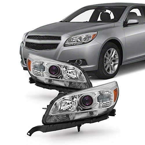 AKKON - For 2013-2015 Chevy Malibu LS/LT/LTZ/Eco Models Chrome Headlights Front Lamps Direct Replacement