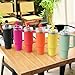 6Pcs Cute Flower Straw Covers Cap for Stanley Cup Accessories, 10mm Silicone Drinking Straw Toppers Compatible with Stanley 30&40 Oz Tumbler Cups Hot Pink