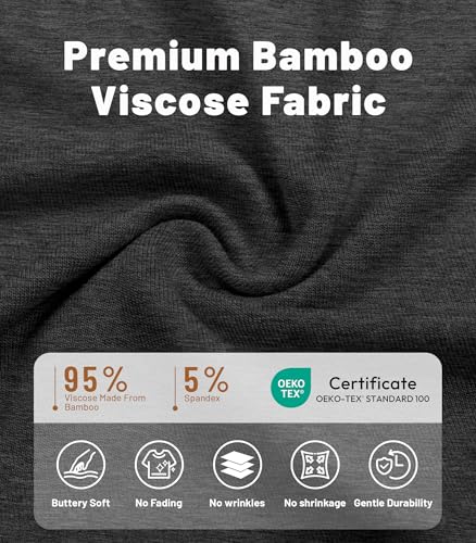 Image of NACHILA Mens Pajamas Set Long Sleeve Henley Sleepwear Top Soft Jogger Pants Pajamas Cool Pjs Set,Viscose Made from Bamboo
