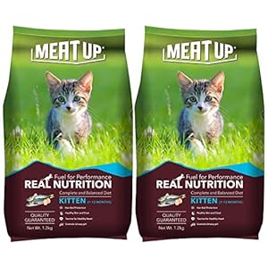 Meat Up Kitten(1-12 months) Dry Cat Food, Ocean Fish, 1.2kg (Buy 1 Get 1 Free)