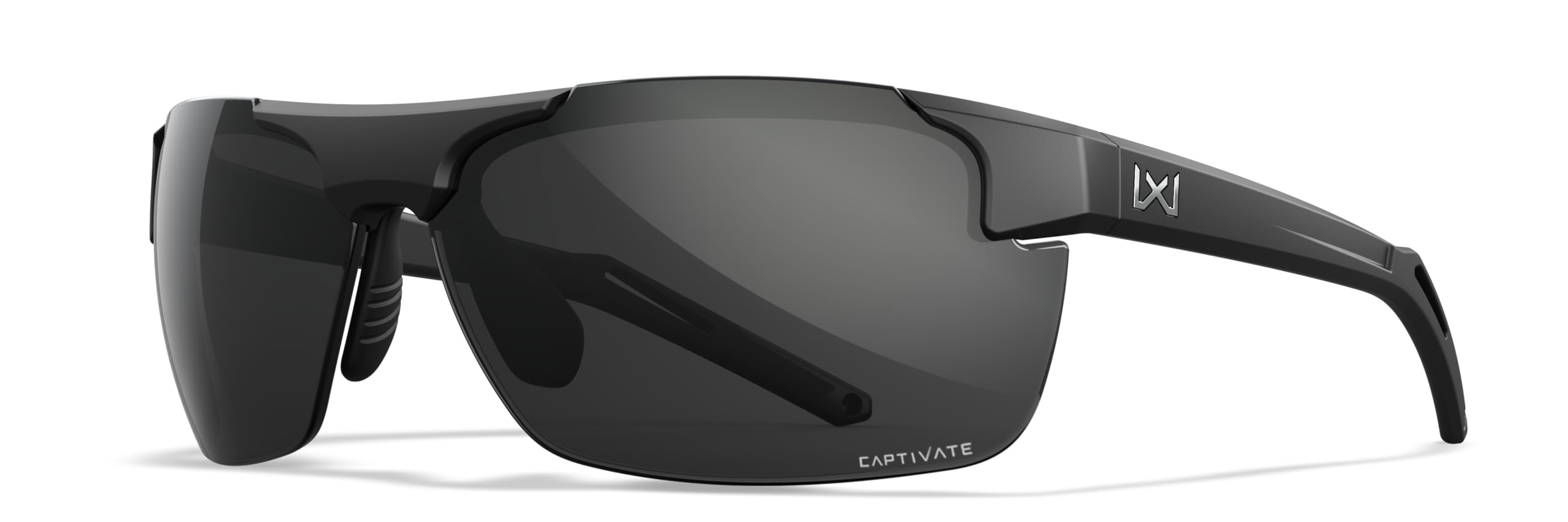 Wiley X WX Prime Sonnenbrille Schutzbrille für Herren, bruchsicher, UV-Augenschutz für Kampf und Schießen, betörende graue Gläser, mattschwarzer Rahmen