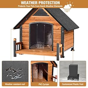 Dog-House-with-Anti-Bite-Metal-Iron-Frame-Outdoor-Wooden-Dog-Kennel-Indoor-Puppy-Shelter-for-Small-Medium-Large-Dogs-WeatherproofBrown - Cucciolini Doodles   Dog-House-with-Anti-Bite-Metal-Iron-Frame-Outdoor-Wooden-Dog-Kennel-Indoor-Puppy-Shelter-for-Small-Medium-Large-Dogs-WeatherproofBrown