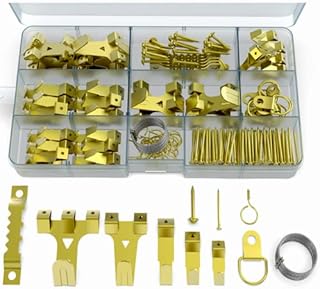 260 Pcs Heavy Duty Picture Hooks for Hard Walls | Picture Hanging Kit with Wire, D-Rings, Sawtooth Hangers and Nails with Screws | Picture Hanging Hooks for Picture Frames, Mirrors, Paintings & Decor