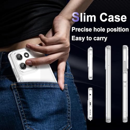 Image of REALCASE Silicone Moto Edge 40 Neo 5G Back Cover Case, Scratch Resistant Protective Crystal Clear Transparent Shock Proof Bumper Back Cover Case for Moto Edge 40 Neo 5G