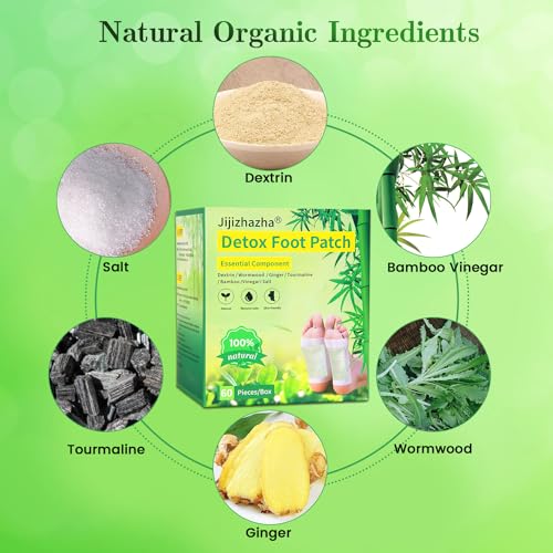 60-Pcs-Natural-Ingredients-Detox-Foot-PatchesOrganic-Bamboo-Vinegar-Detox-Foot-Pads-Improves-Sleep-Quality-Easy-to-UseExtra-Socks