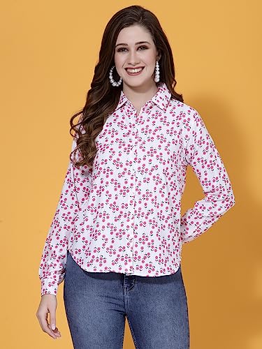 Image of OOMPH! Women's Cotton Regular Fit Floral Button Down Shirt