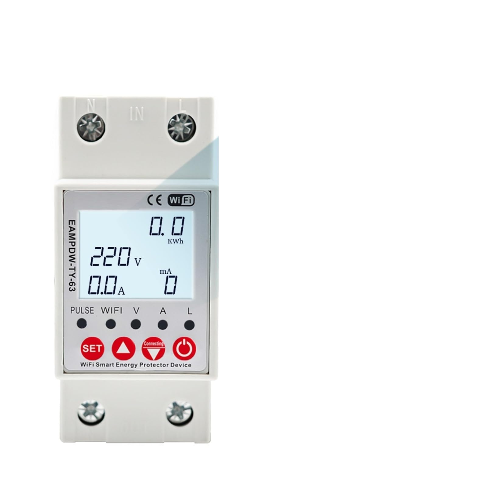 Energiezähler, 2P 63A TUYA APP Smart Circuit Erdschluss Über Unter Spannung Schutz Relais Gerät Schalter Breaker Energie Leistung kWh Meter