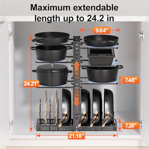 LAMU-Pots-and-Pans-Organizer-under-Cabinet-Adjustable-Height-Up-to-24-6-Tier-Pot-Organizer-Rack-with-6-Horizontal-Dividers-Adjustable-Pot-and-Pan-Organizer-for-Kitchen-Storage-Black