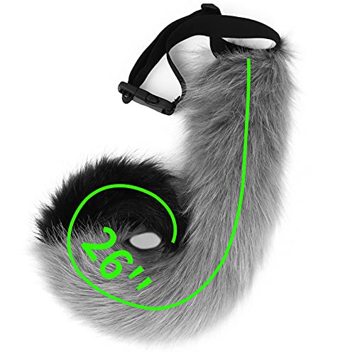 HAOAN Adults 26 Inch Wolf Tail Soft Long Fur Cat Fox Costume Tail for Halloween Party Costume product thumbnail 13