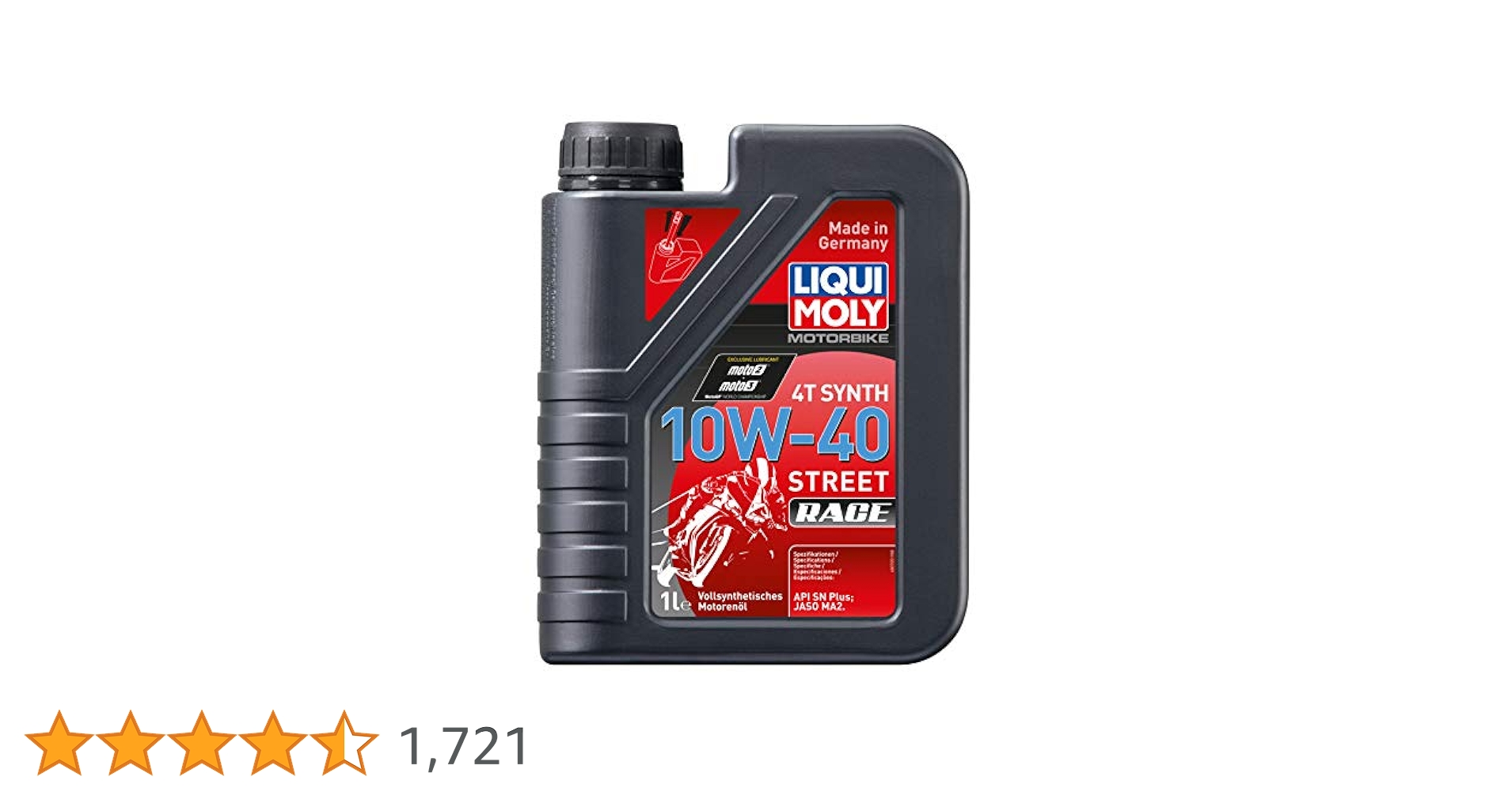 Amazon | LIQUI MOLY 2輪車用 エンジンオイル StreetRace 全合成