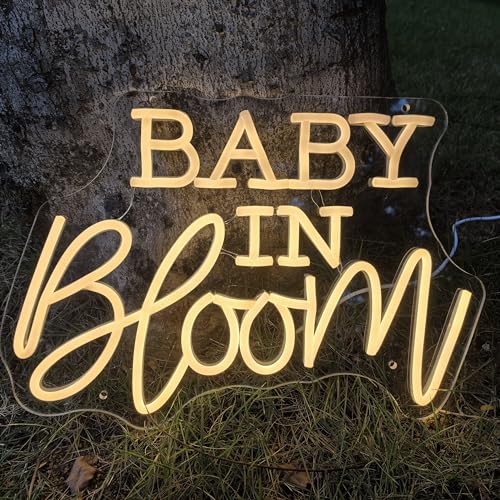 Baby in Bloom Neon Sign For Baby Shower Decor, Birthday Party Backdrop, Neon Light (15.7x10.7in)