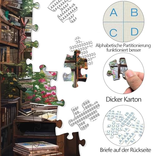 Puzzle 1000 Teile Erwachsene Blumenzimmer Klassisches Lernspiel Puzzle Geeignet als Wanddekoration und Geschenk Oder zur Demenzvorsorge im… – Ansicht 4