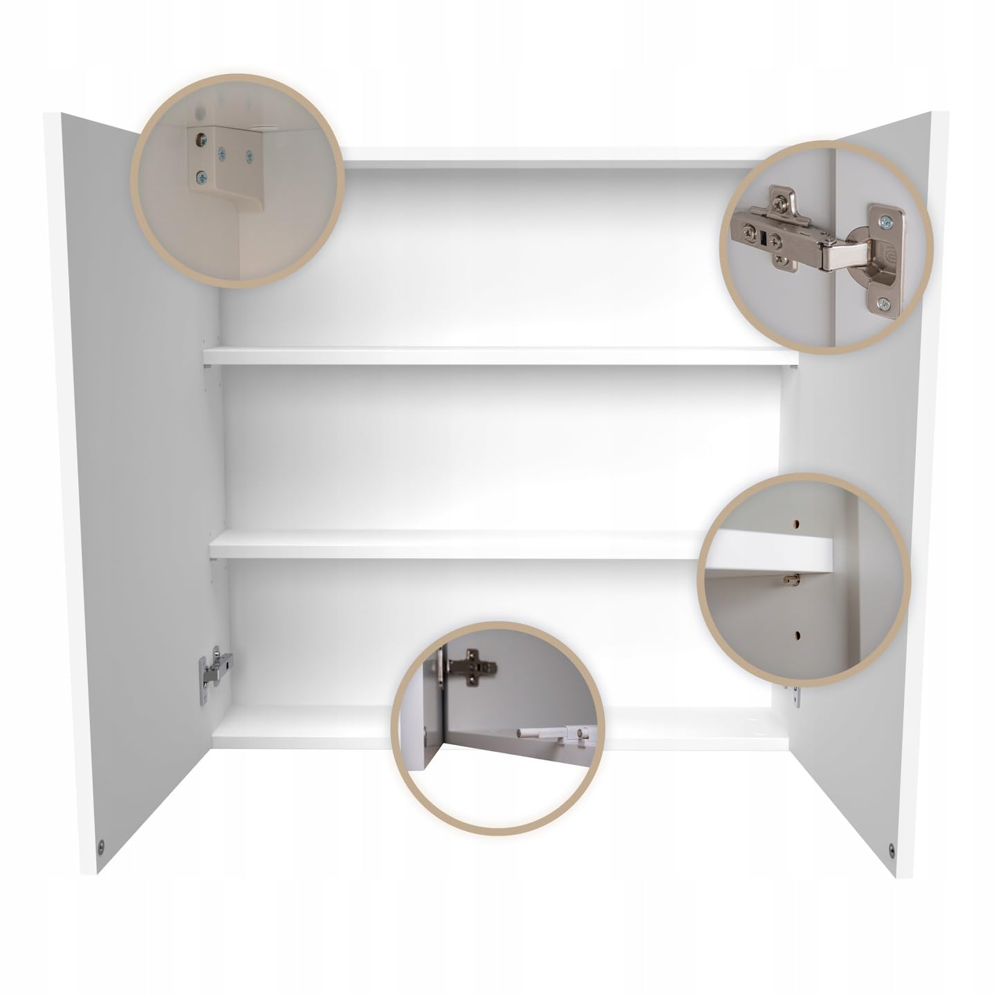 Badezimmerschrank hängend mit Push-to-Open-Fronten, Waschmaschinenschrank, badezimmerschränke, badschrank hängend, Waschbeckenunterschrank,wc Schrank, wandschrank (Weiß, 78x80x17)