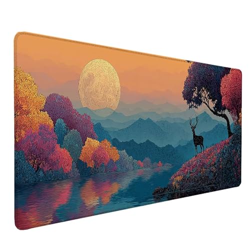 Tapis de souris XXL bleu sur un bureau de gamer élégant et étanche