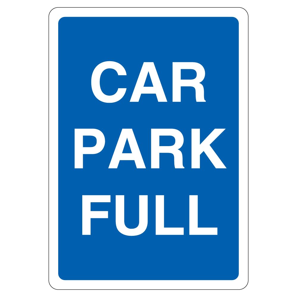 V Safety Car Park Full - Blue 210 x 297 mm (A4) - 3mm Aluminium Composite Safety Sign