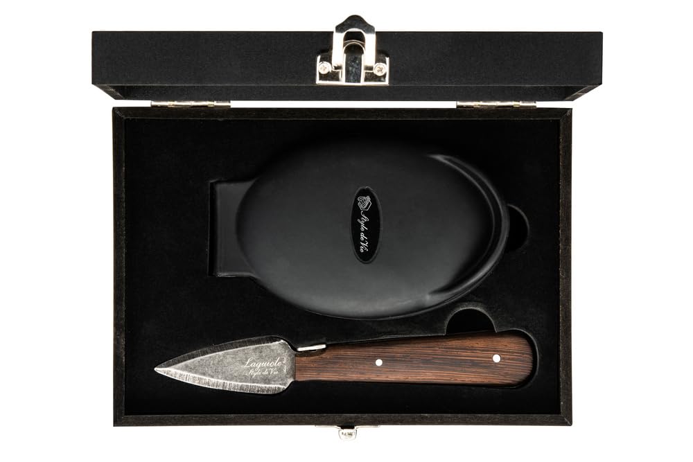 Laguiole Style de Vie Luxury Line Oyster Knife Wengé with Oyster Holder