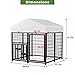BKNROIHB Large Outdoor Dog Kennel with Rotatable Feeder, Sturdy Construction, Removable Roof, Easy Clean, and Safe Yard Fence(4'L x 4'W x 4.25'H)