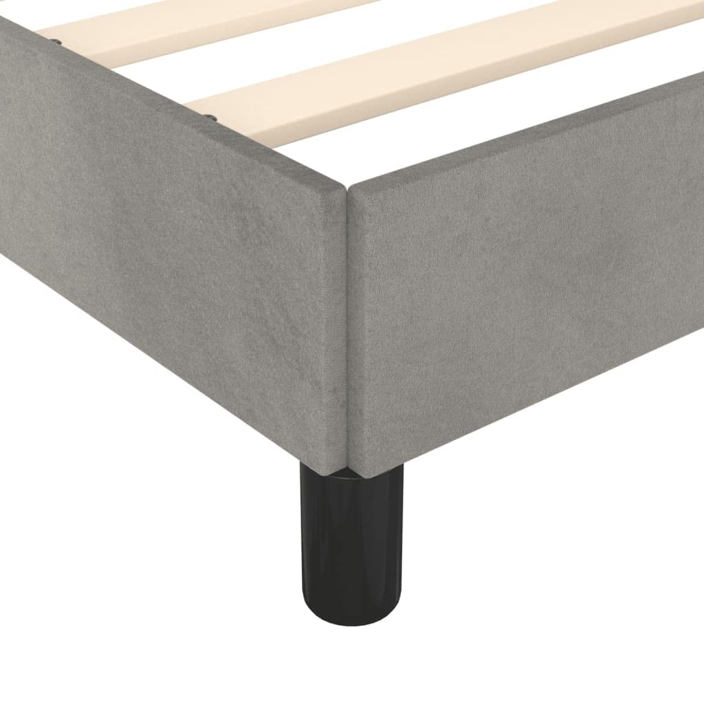 vidaXL Polsterbett, Bett Bettgestell mit Lattenrost, Schlafzimmerbett Doppelbett mit Stützbeinen, Bettrahmen Schlafzimmermöbel, Hellgrau 120x200cm Samt