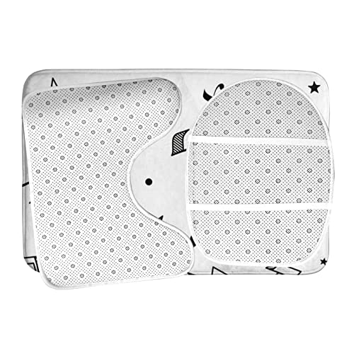 DIRYKILP Badematte + Konturmatte + Toilettendeckelbezug, Süße Musiknote 3 Stück Badematte Set, mit rutschfester Klebeunterseite – Bild 7