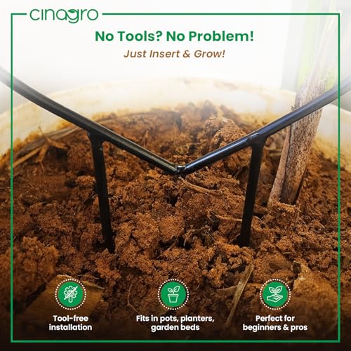 Image of CINAGRO Heart-Shaped Iron Garden Trellis for Climbing Plants, Pack of 2 | Rust-Free, Decorative Vine Support Rack for Balcony Garden & Outdoor Plants