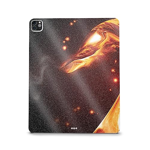 Image of MightySkins Carbon Fiber Skin Compatible with Apple iPad Pro 12.9 inch M2 6th Gen (2022) Full Wrap Kit - Flaming Dragon | Protective Durable Textured Carbon Fiber Finish | Easy to Apply | Made in The USA