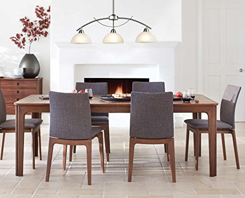 Daycent Modern Frosted Glass Alabaster Shade Pendant Lighting For Kitchen Island With Arched Rod-Hung Sloped Ceiling Light, Brushed Nickel, 3-Light #TOP1