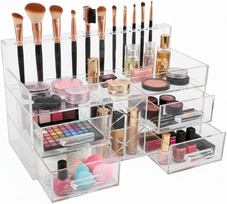 OnDisplay Acqua Luxury Handmade Acrylic Cosmetic/Makeup Organizer