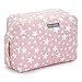 MIMUSELINA. Bolsa carrito bebé. Bolso maternidad. Maleta hospital bebé. Bolso carro paseo. Bolsa maternal. Doble corchete ajustable. Bolsa cochecito estampada (Estrellas rosa)