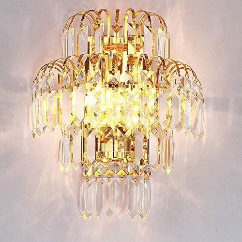 Luz de escalera señorial con lámpara de pared de cristal europeo de alta decoración