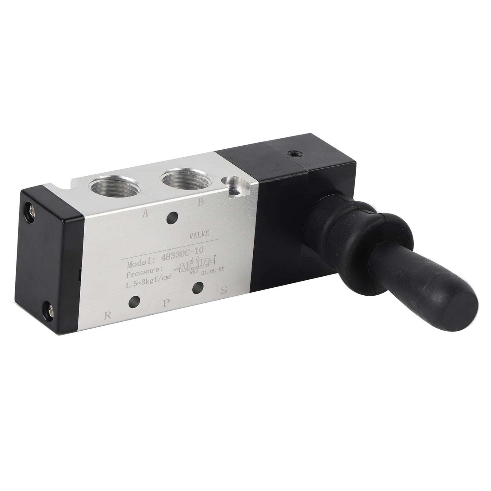 Valve Pneumatique Manuelle HV-02 1/4" 3 Positions 4 Voies - Levier Rotatif Contrôle Air Comprimé