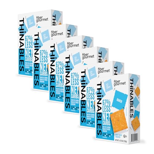 Fiber Gourmet Thinables Baked Cheese Crackers - Ranch - (Pack of 6)