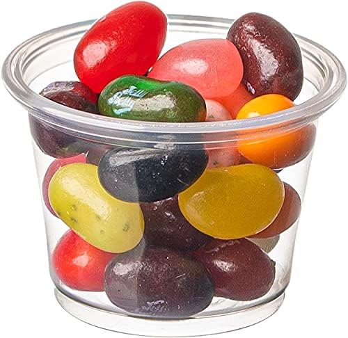Crystalware, Disposable Crystalware, Disposable 1oz. Plastic Portion Cups Without Lids, Condiment Cup, Jello Shot, Soufflé Portion, Sampling Cup, 100 Cups Clear (100 Cups, 1oz.)