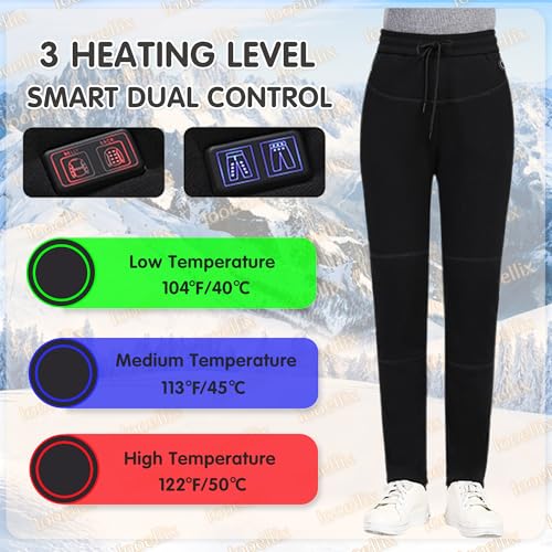 Heated Pants for Men Women, 16 Zones USB Electric Heating Thermal Underwear Pants for Hunting, Skiing, Motorcycle4